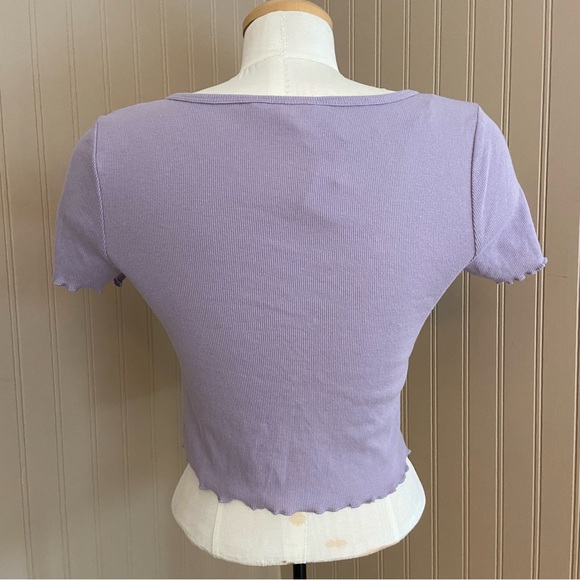 Aeropostale NWT Super Soft Purple Crop Top T-shirt Women’s Size Medium - Picture 3 of 5